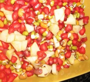 Moong Dal Sprouts with Ripe Fruit